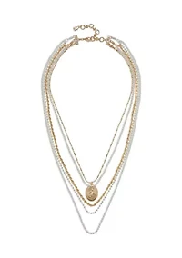 Drama Chain Layer Necklace with Snake Pendant