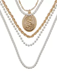 Drama Chain Layer Necklace with Snake Pendant