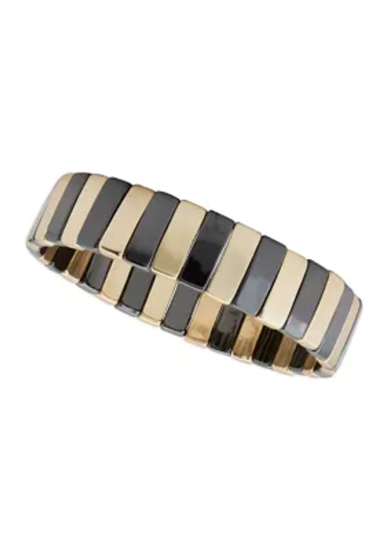 Two Tone Bar Stretch Bracelet