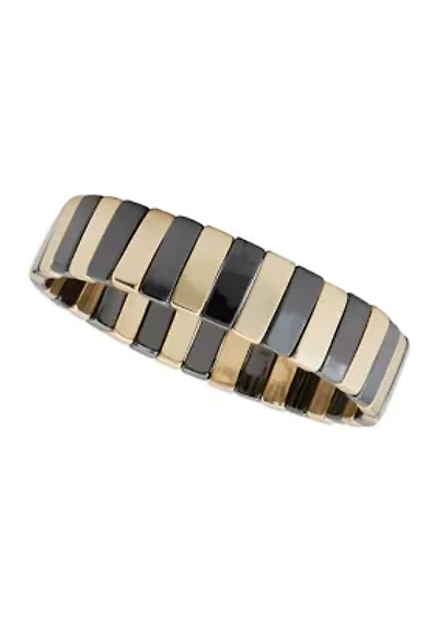 Two Tone Bar Stretch Bracelet