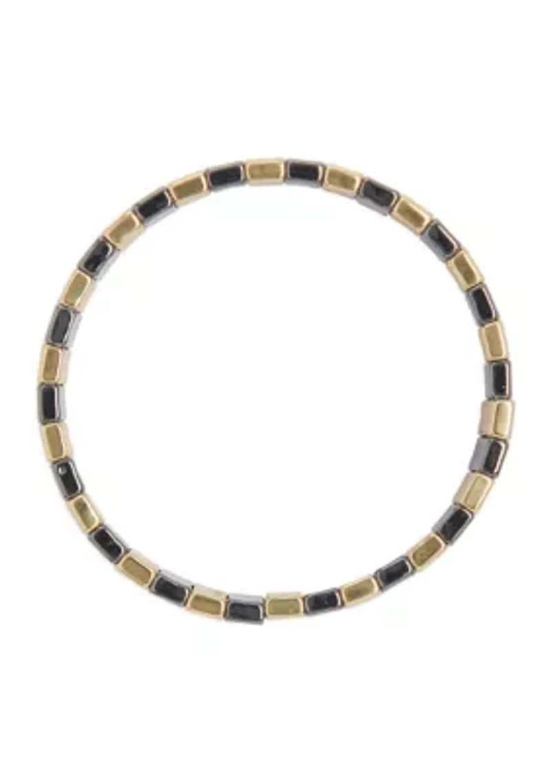 Two Tone Bar Stretch Bracelet