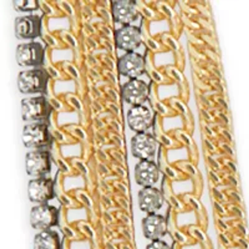 Two Tone Fringe Charm Layer Necklace
