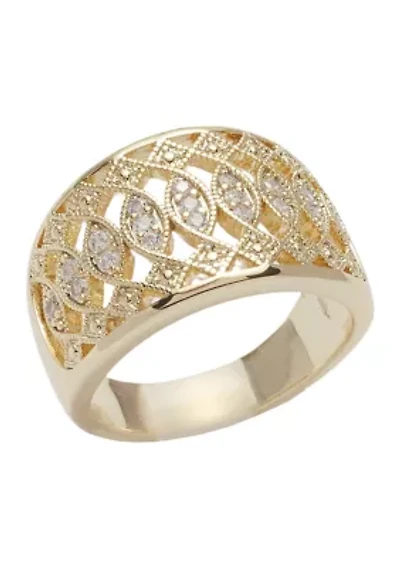 Lab Created Cubic Zirconia Open Band Ring - Boxed