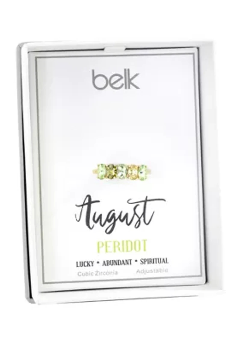 Gold Cubic Zirconia Adjustable Multi Stone Ring