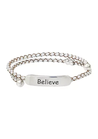 Lab Created Leather Believe Bracelet