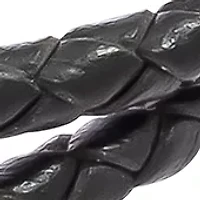 Lab Created Gold Tone Faith Black Leather Bracelet
