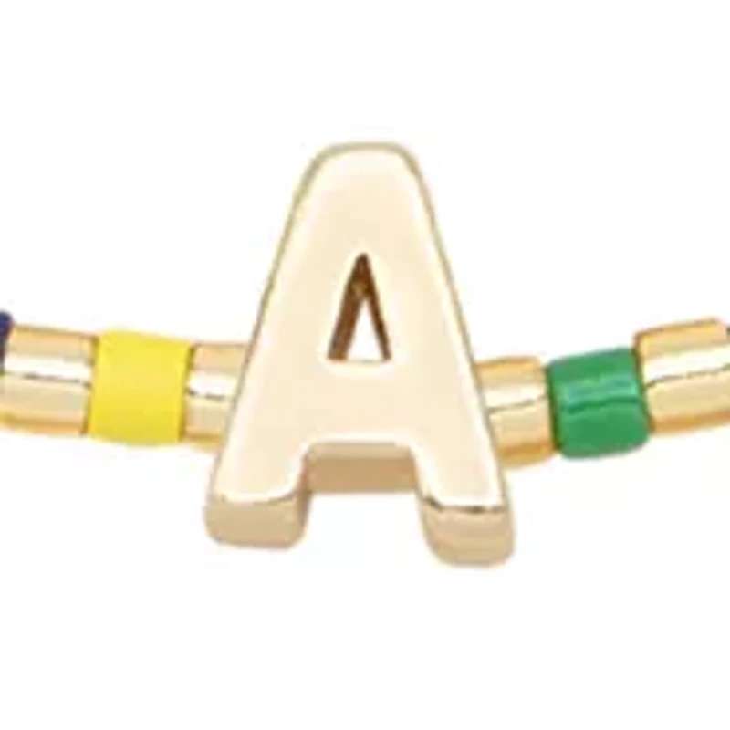 Multi Beaded Initial and Chain Bracelet Set