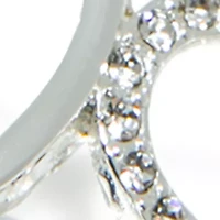Silver Tone Pavé Crystal Open Band Ring