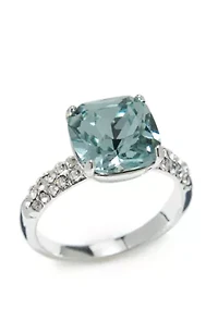 Crystal Cushion Cut Pave Boxed Ring
