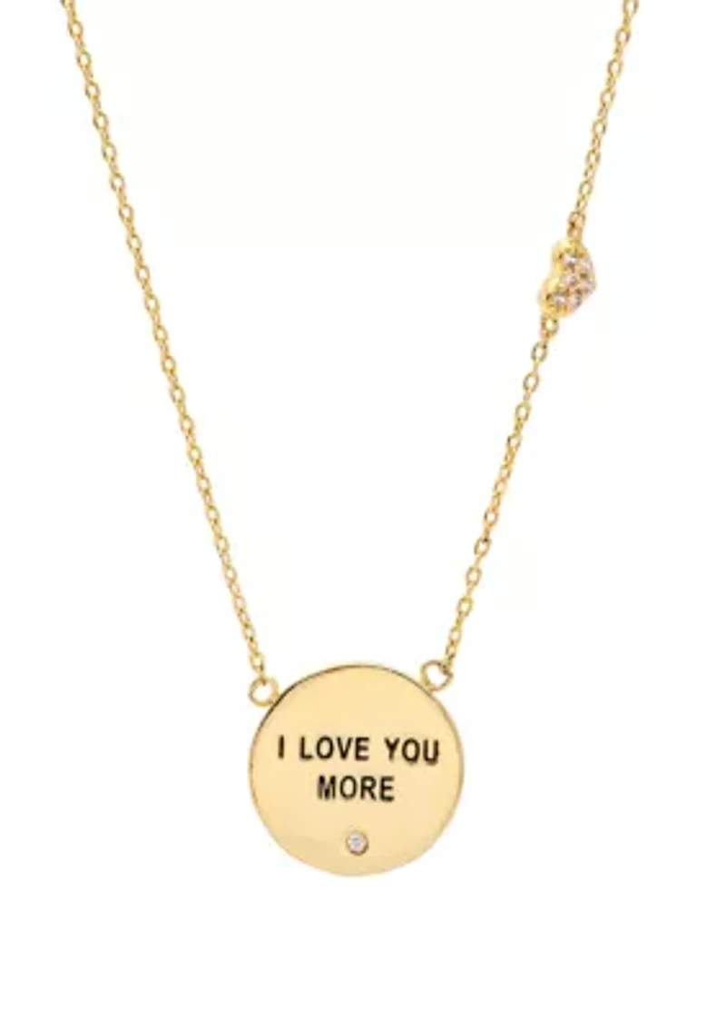 I Love You More Gold-Tone Pendant Necklace