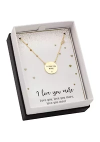 I Love You More Gold-Tone Pendant Necklace