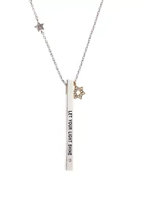 Silver-Tone Cubic Zirconia Let Your Light Shine Pendant Necklace