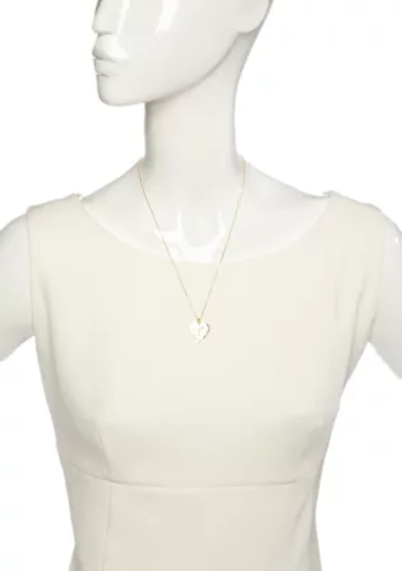 Boxed Inspirational; Heart and Cross Necklace