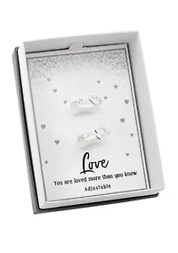 Silver Duo Lab Created Cubic Zirconium Heart Ring