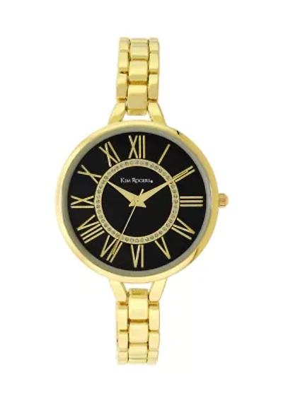 Gold-Tone Shiny Metal Watch 