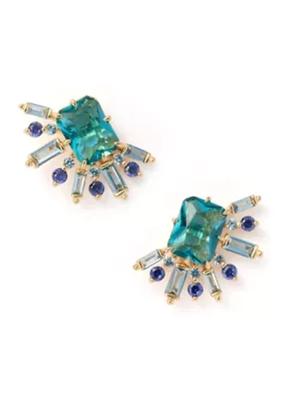 Lab Grown Cubic Zirconia Halo Stud Earrings