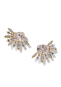 Lab Grown Cubic Zirconia Halo Stud Earrings