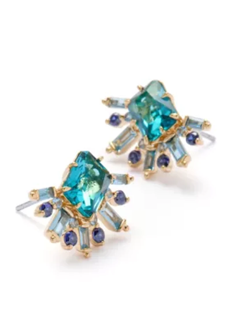 Lab Grown Cubic Zirconia Halo Stud Earrings