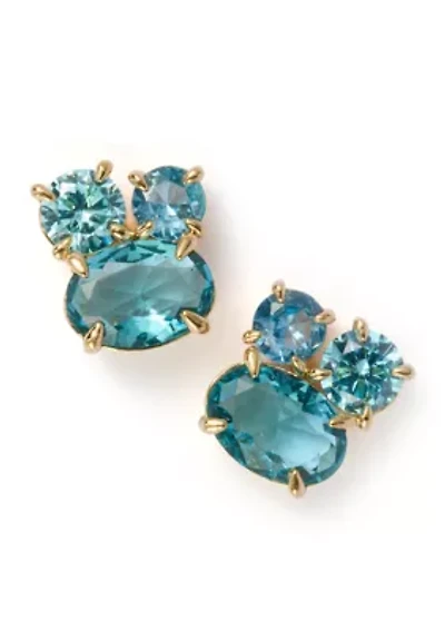 Lab Grown Cluster Stud Earrings