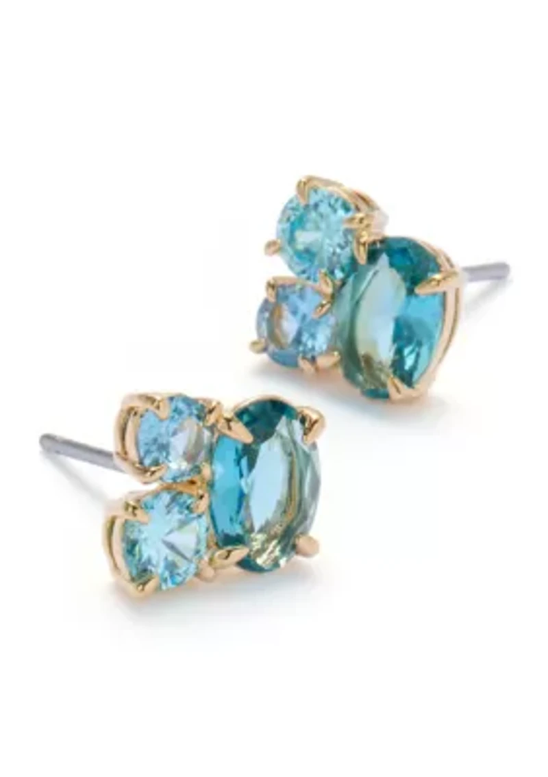 Lab Grown Cluster Stud Earrings