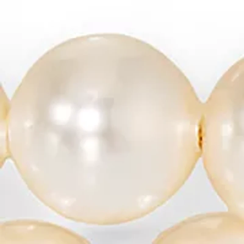 Lab-Grown Heart Pendant White Beaded Bracelet