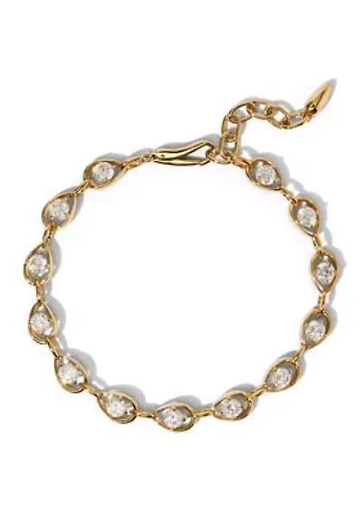 Lab Grown Chain Link Cubic Zirconia Statement Bracelet