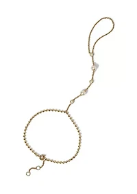 Gold Plated Cubic Zirconia Hand Chain Bracelet