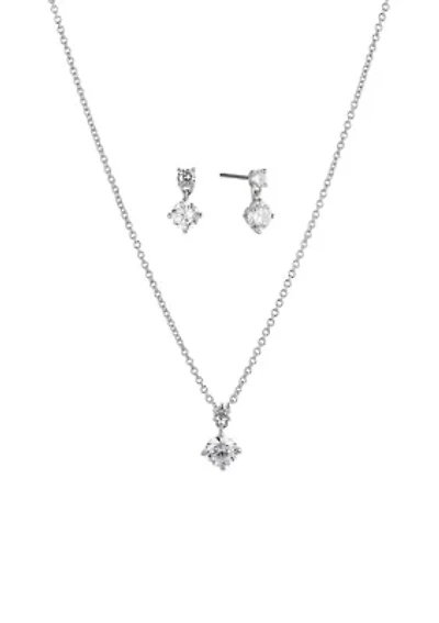 Bridesmaid Solitaire Necklace and Earring Set