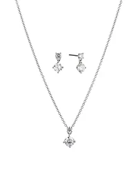 Bridesmaid Solitaire Necklace and Earring Set