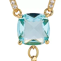 Gold Plated Lab Grown Blushing Pear Shape Y Necklace