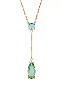 Gold Plated Lab Grown Blushing Pear Shape Y Necklace