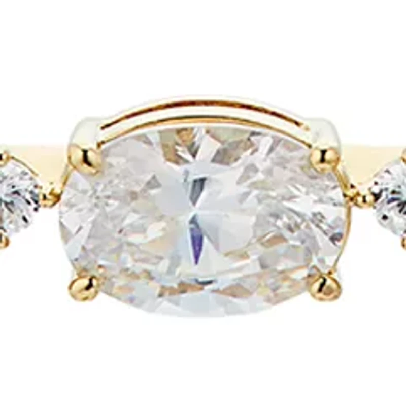 Gold Plated Lab Grown Cora Frontal Bar Necklace