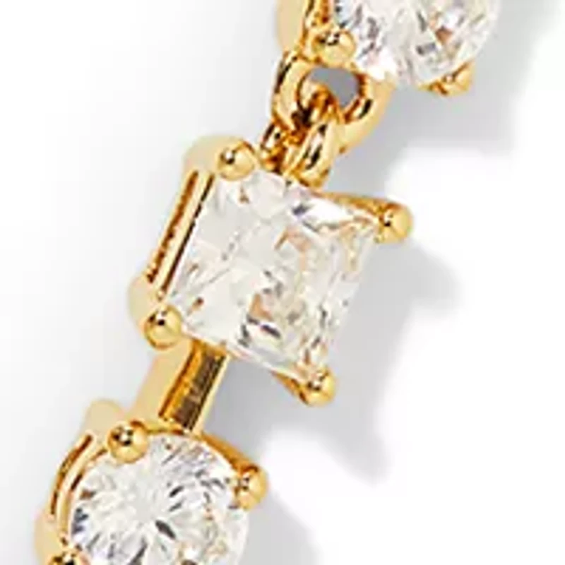 Lab Grown Gold Tone Double Linear Y Necklace
