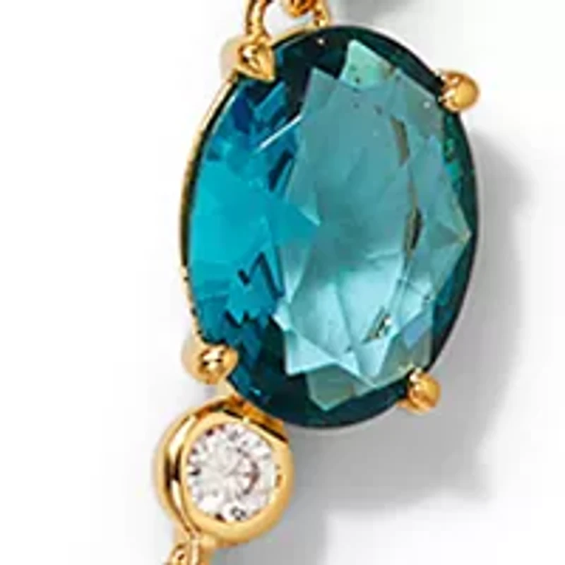 Lab Created Blue Lagoon Half Collar Necklace