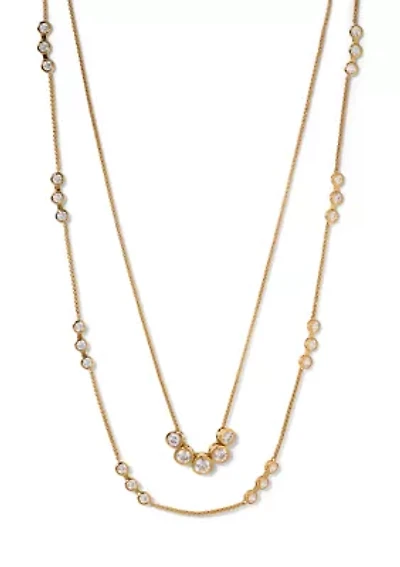 Gold Plated Brooklyn Double Row Necklace