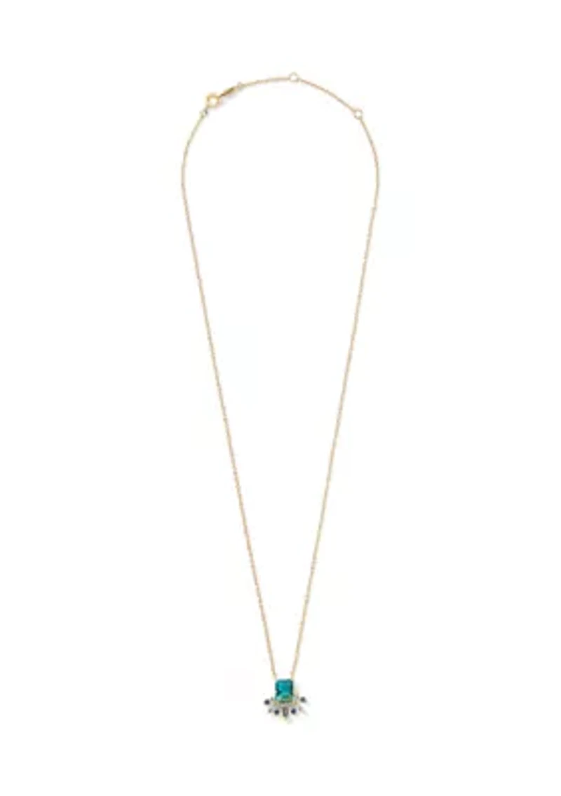 Lab Grown Half Halo Cubic Zirconia Pendant Necklace