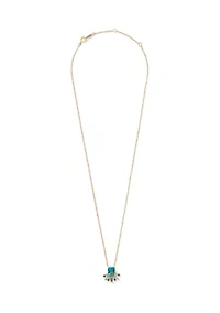 Lab Grown Half Halo Cubic Zirconia Pendant Necklace