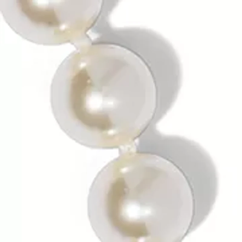 Lab-Grown White Beaded Heart Pendant Necklace