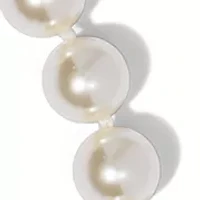 Lab-Grown White Beaded Heart Pendant Necklace