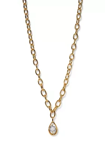 Lab Grown Cubic Zirconia Pendant Chain Necklace