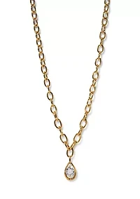 Lab Grown Cubic Zirconia Pendant Chain Necklace