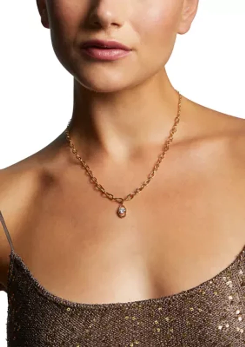 Lab Grown Cubic Zirconia Pendant Chain Necklace