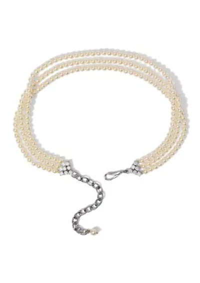 Lab Grown Madrid Triple Strand 4 MM Pearl Choker