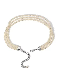 Lab Grown Madrid Triple Strand 4 MM Pearl Choker