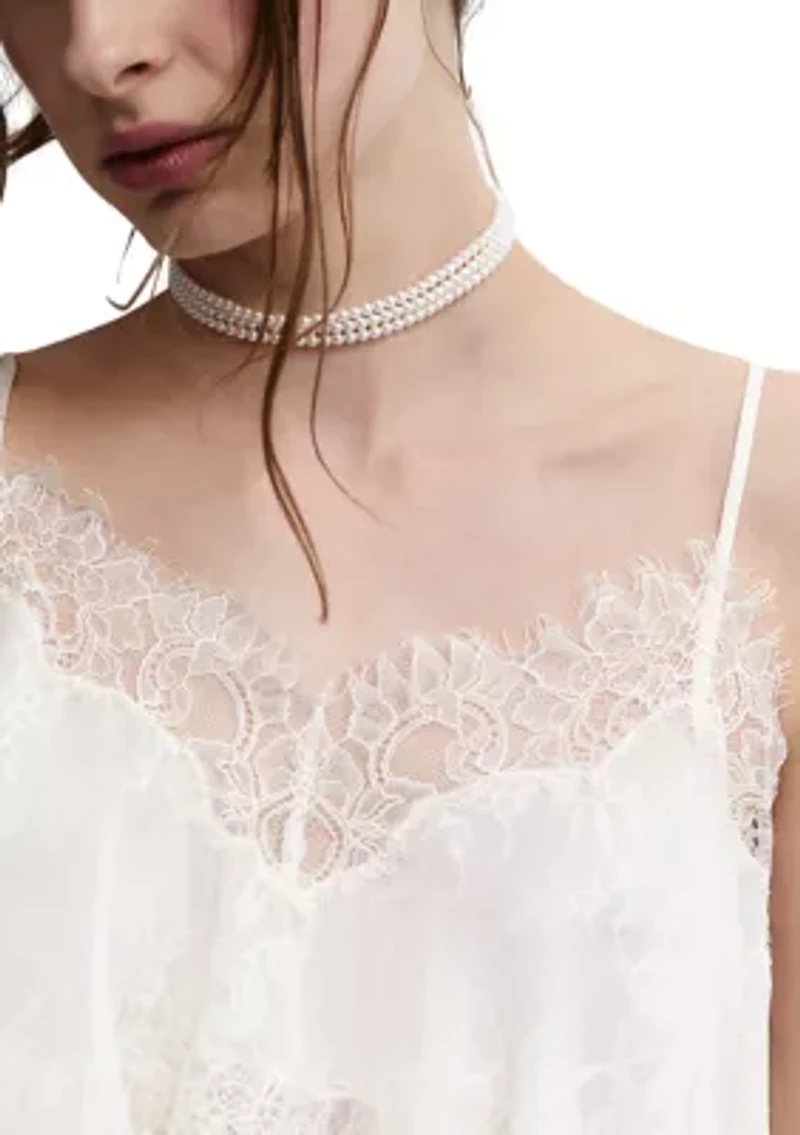 Lab Grown Madrid Triple Strand 4 MM Pearl Choker