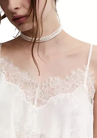 Lab Grown Madrid Triple Strand 4 MM Pearl Choker