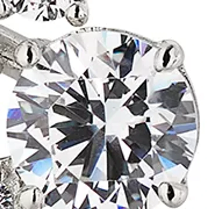 Silver Tone Chiara Linear Crystal Cluster Earrings
