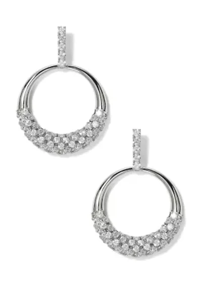 Juno Small Frontal Cubic Zirconia Hoop Earrings