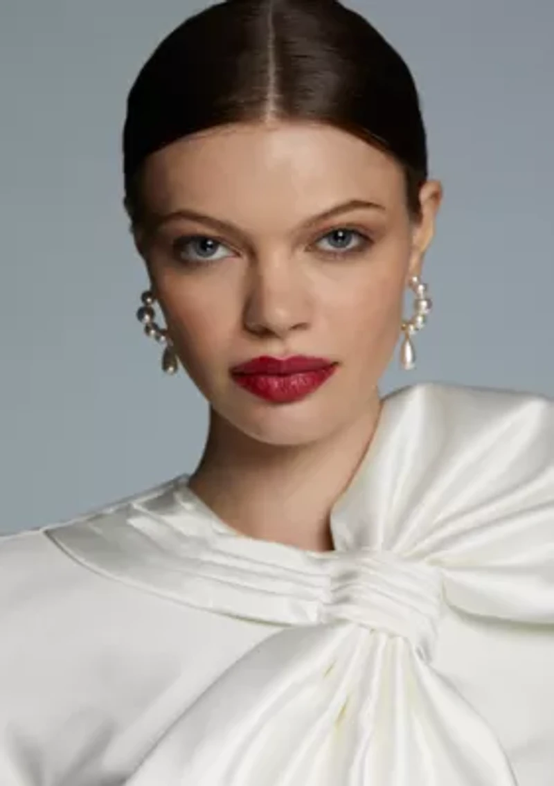 London Pearl Drop C Hoop Earrings