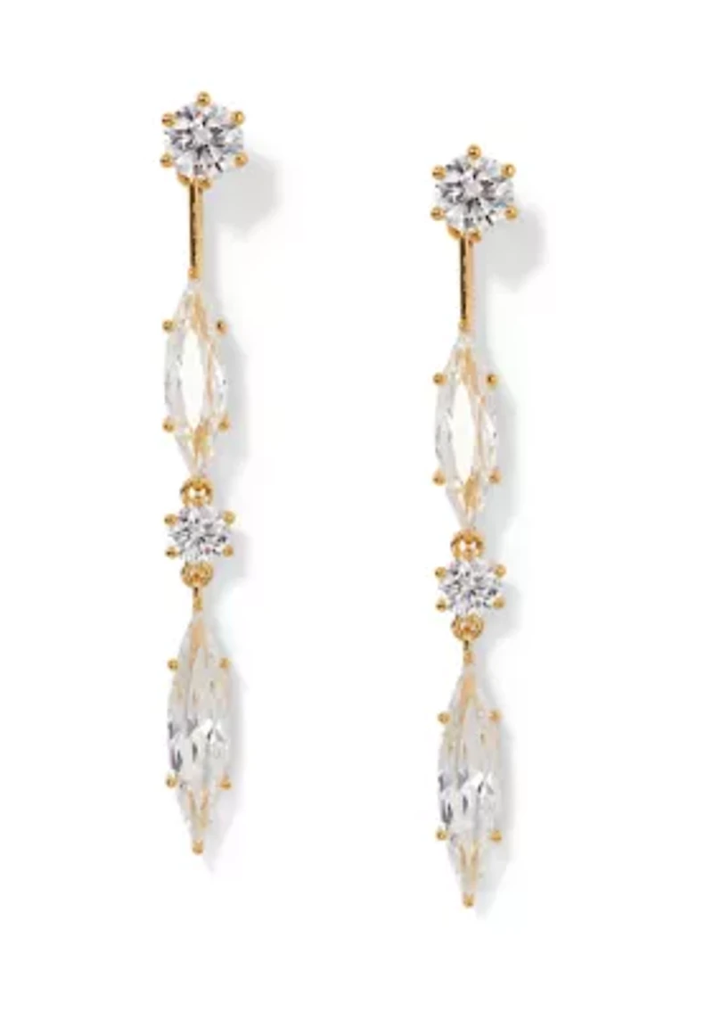 Lab Grown Front and Back Linear Earrings